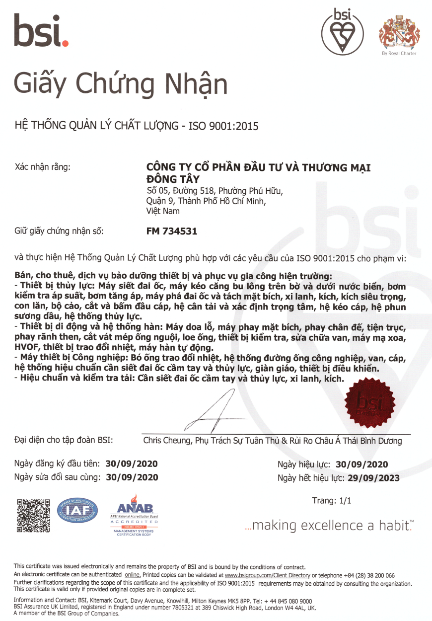Hệ thống quản lý chất lượng ISO 9001:2015