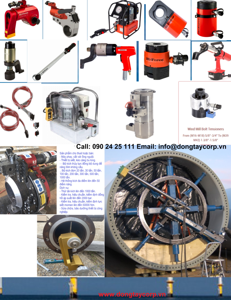 Cho thuê bộ kích thủy lực, máy siết, máy phay bích